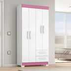 Guarda-Roupa Notável NT6010 Off White 4 Portas 2 Gavetas MDP