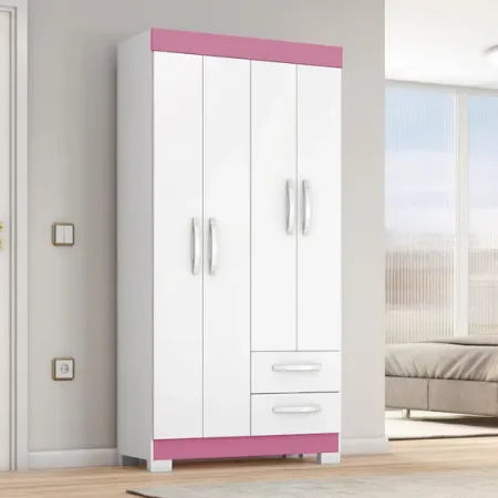 Guarda-Roupa Notável NT6010 Off White 4 Portas 2 Gavetas MDP