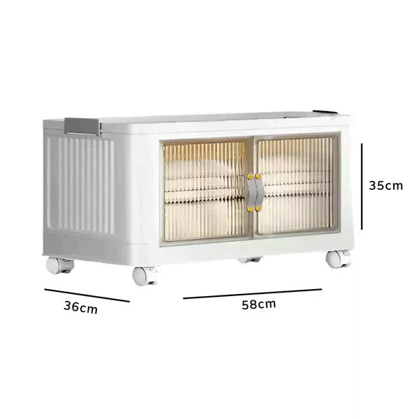 Kit 12 Caixas Organizadoras Dobráveis Plástico Branco 58 cm