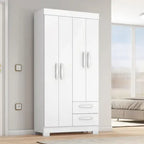 Guarda-Roupa Notável NT6010 Off White 4 Portas 2 Gavetas MDP