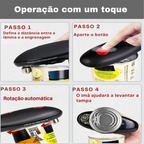Abridor Elétrico de Latas com 1 Toque Automático Preto 17 cm