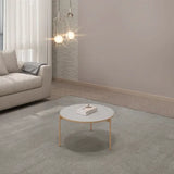 Mesa de Centro Bela Off White Tampo Circular 69 cm