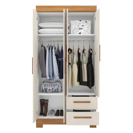 Guarda-Roupa Notável NT6010 Off White 4 Portas 2 Gavetas MDP