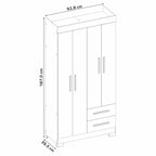 Guarda-Roupa Notável NT6010 Off White 4 Portas 2 Gavetas MDP