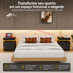 Gaveteiro Inteligente LED Multifuncional com Carregador
