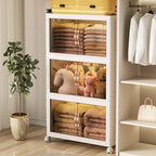 Kit 12 Caixas Organizadoras Dobráveis Plástico Branco 58 cm