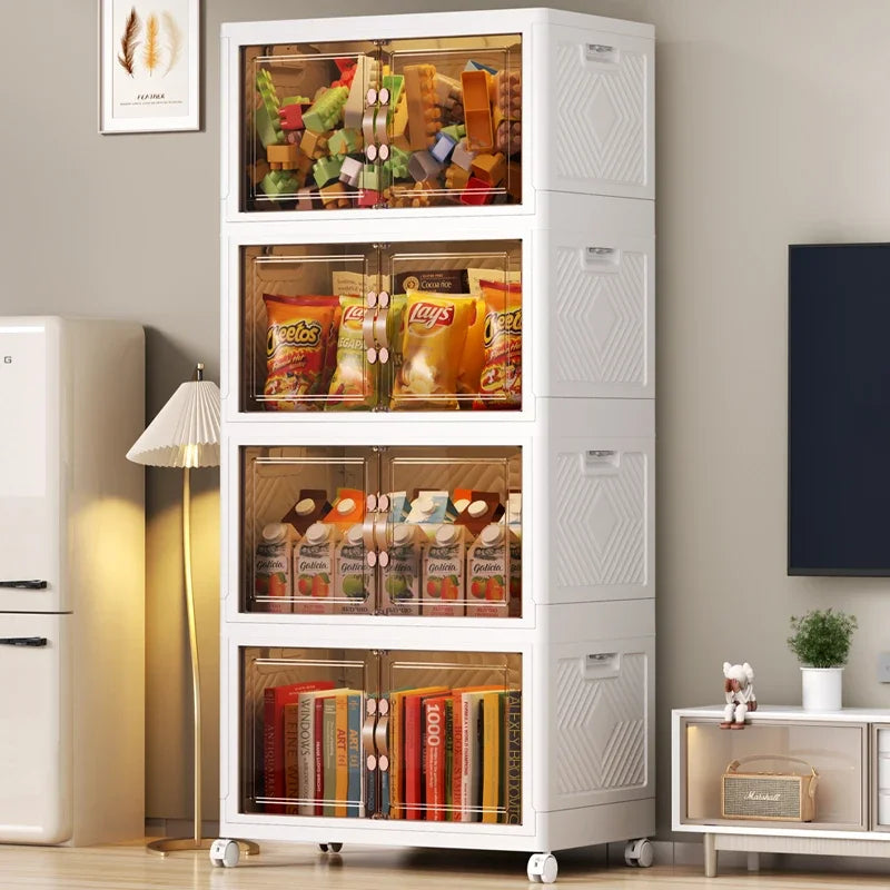 Kit 12 Caixas Organizadoras Dobráveis Plástico Branco 58 cm