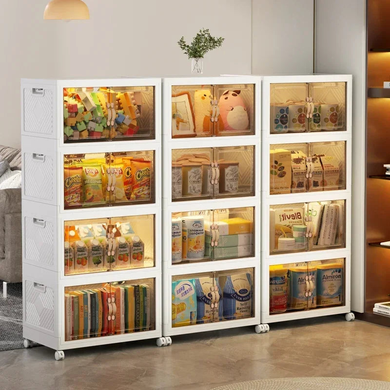 Kit 12 Caixas Organizadoras Dobráveis Plástico Branco 58 cm