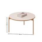 Mesa de Centro Bela Off White Tampo Circular 69 cm