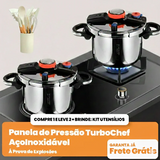 Kit 2 Panelas de Pressão em Aço Inoxidável à Prova de Explosões