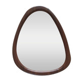 Espelho Orgânico com Moldura de Madeira Escura 50cm