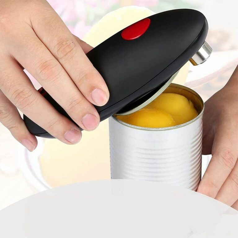 Abridor Elétrico de Latas com 1 Toque Automático Preto 17 cm