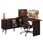 Escrivaninha em L Mesa para Computador Gamer 3 Gavetas Lar Carinhoso