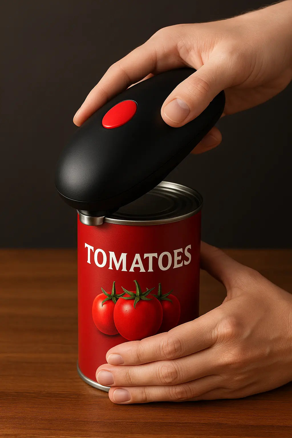 Abridor Elétrico de Latas com 1 Toque Automático Preto 17 cm