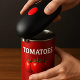 Abridor Elétrico de Latas com 1 Toque Automático Preto 17 cm